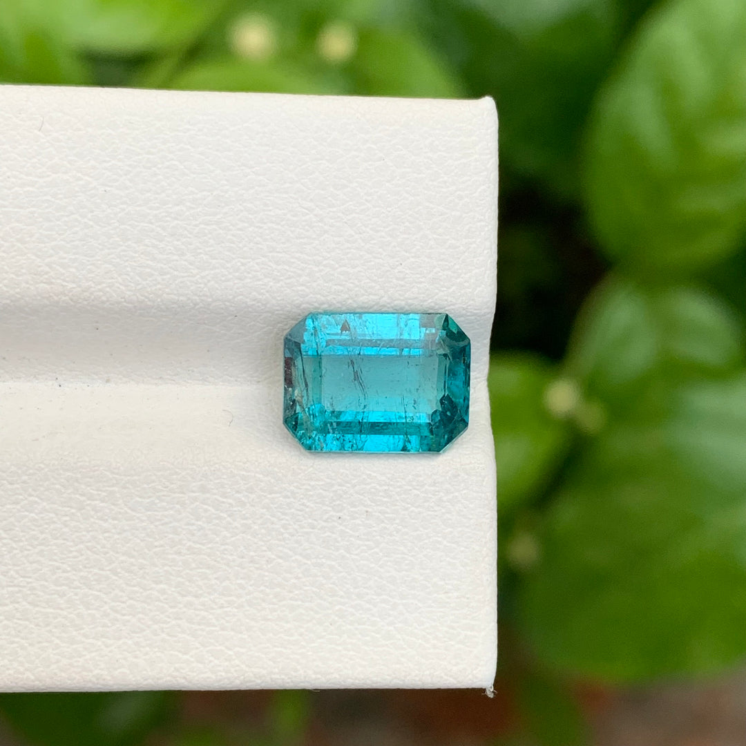 3.75 Faceted Emerald Shape Blue Tourmaline