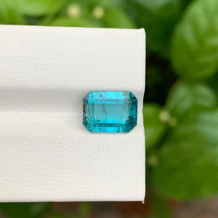 3.75 Faceted Emerald Shape Blue Tourmaline