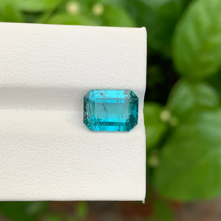 3.75 Faceted Emerald Shape Blue Tourmaline