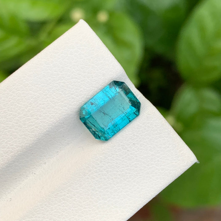 3.75 Faceted Emerald Shape Blue Tourmaline