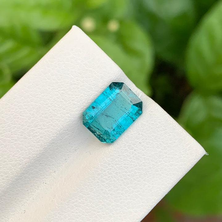 3.75 Faceted Emerald Shape Blue Tourmaline