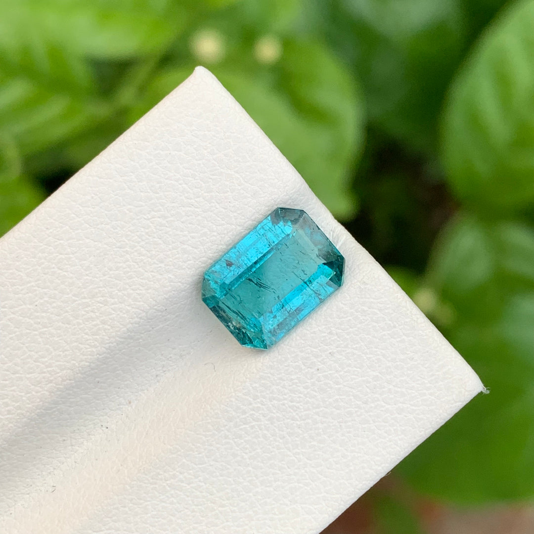 3.75 Faceted Emerald Shape Blue Tourmaline