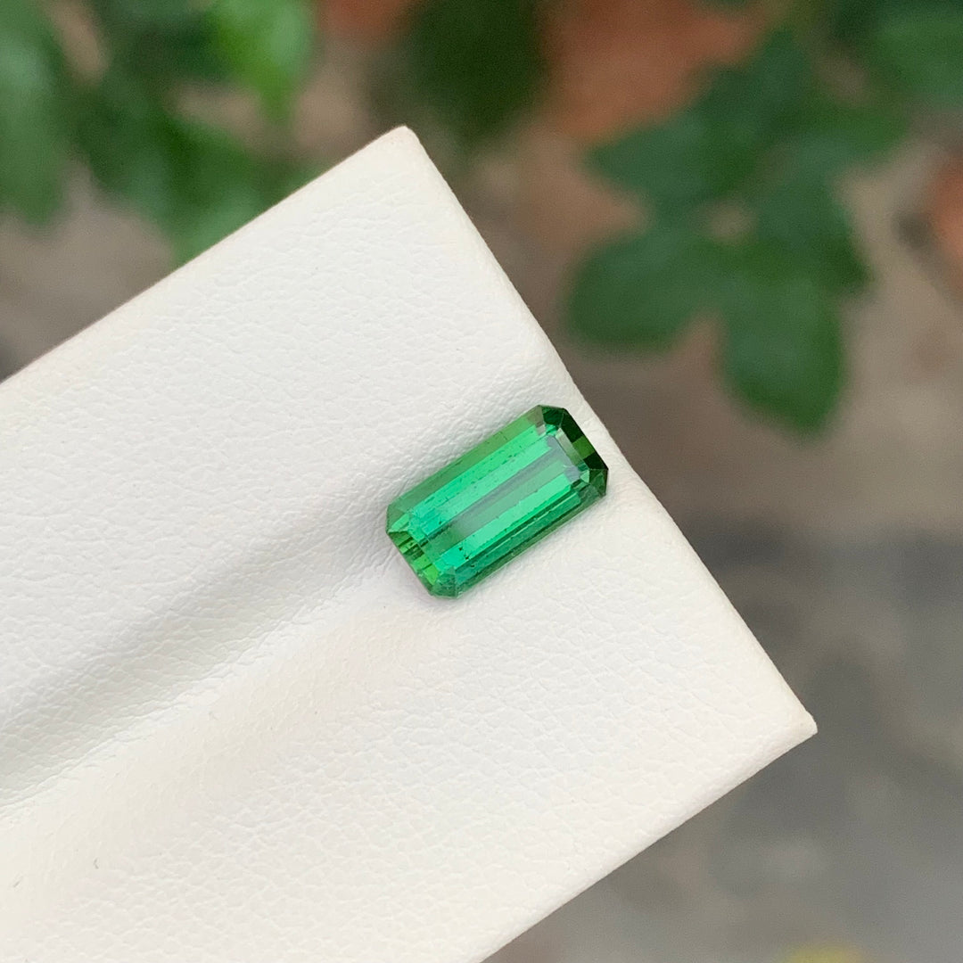 2.20 Carats Loose Green Tourmaline Emerald Cut