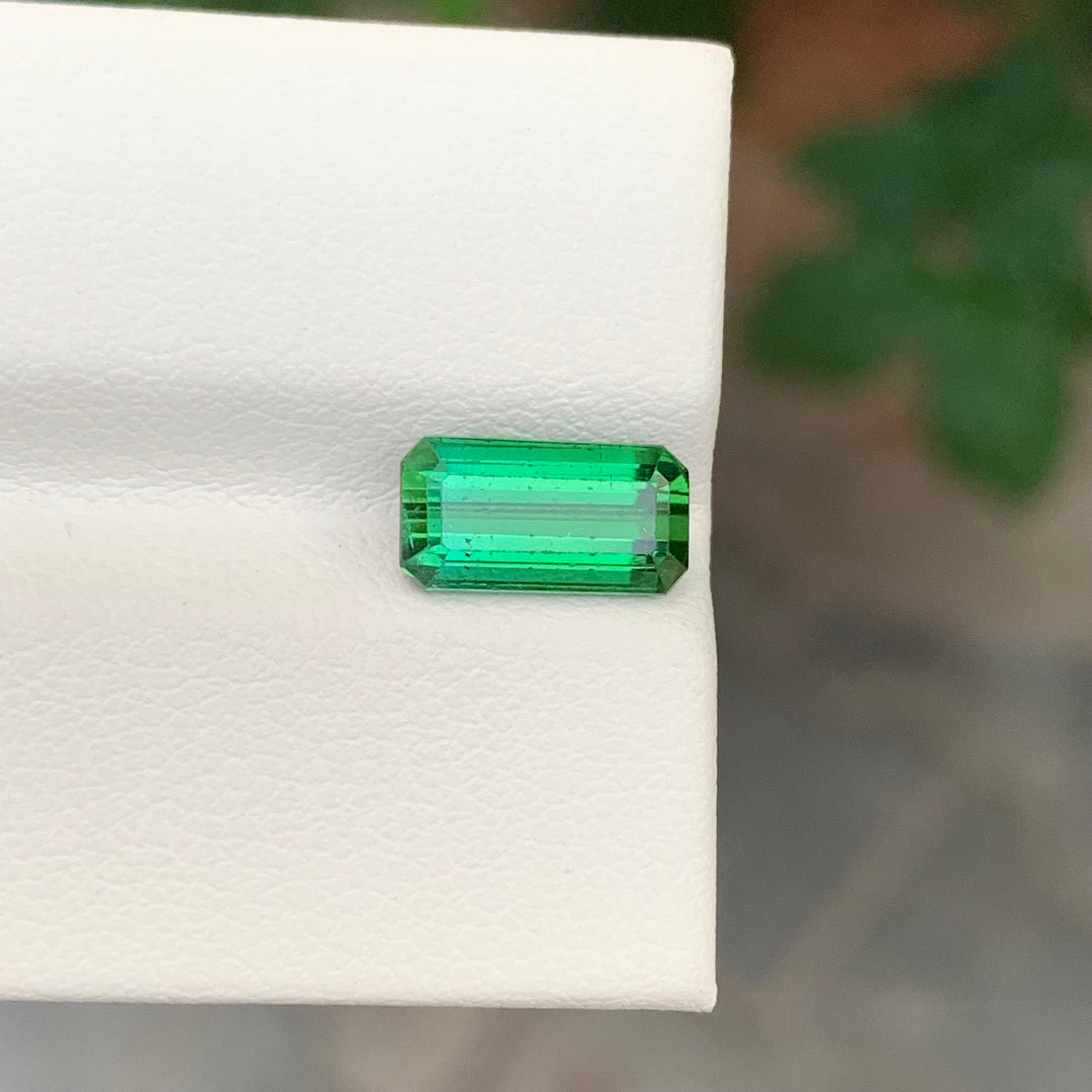 2.20 Carats Loose Green Tourmaline Emerald Cut