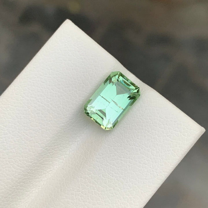 3.40 Carats Mint Tourmaline Emerald Cut