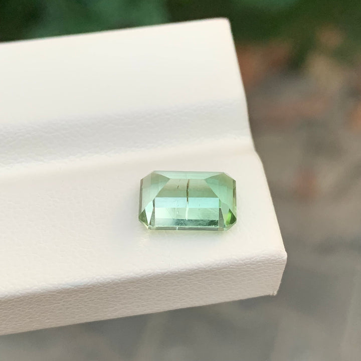 3.40 Carats Mint Tourmaline Emerald Cut