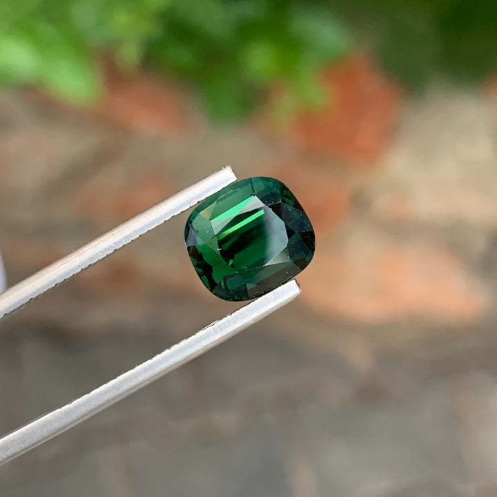 4.35 Carats Faceted Dark Green Tourmaline