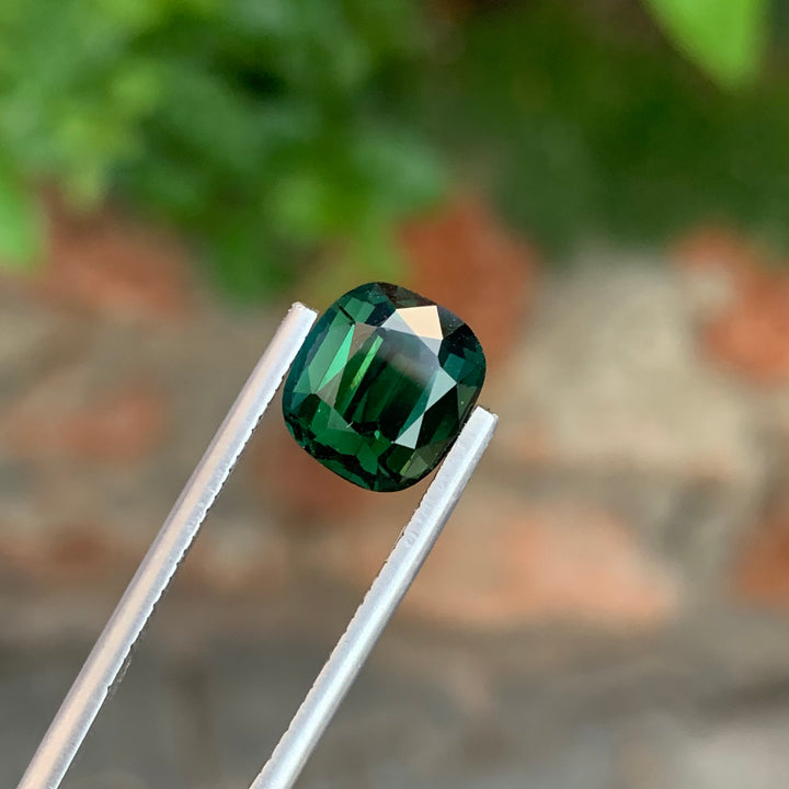 4.35 Carats Faceted Dark Green Tourmaline