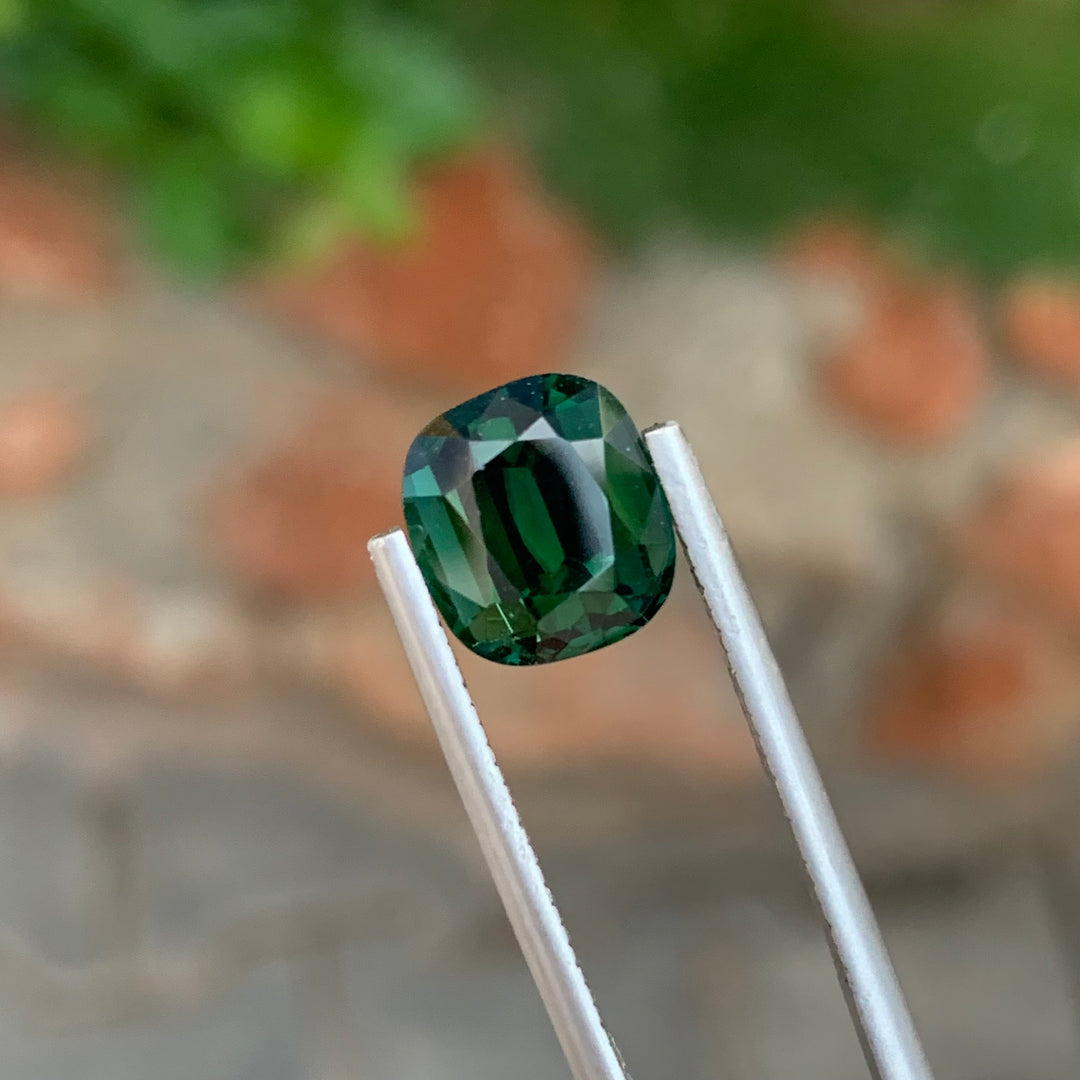 4.35 Carats Faceted Dark Green Tourmaline