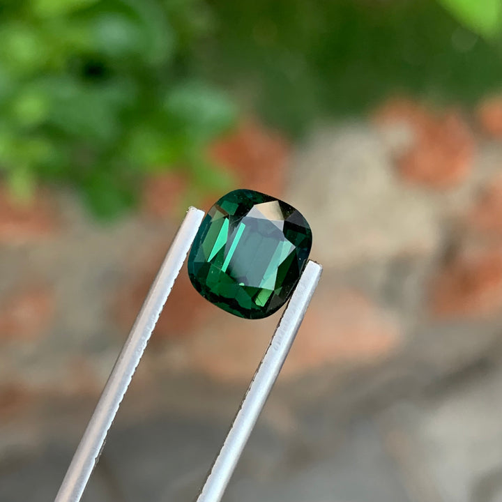 4.35 Carats Faceted Dark Green Tourmaline