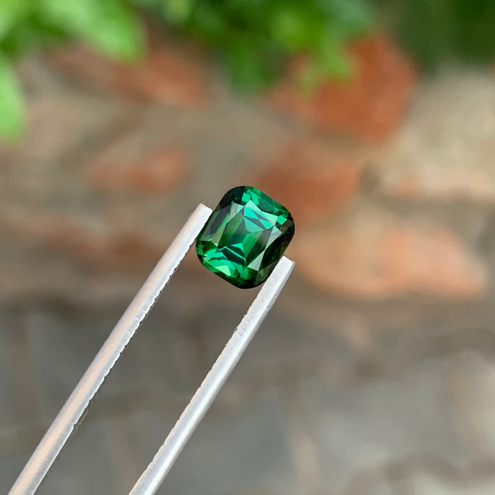 2.00 Carats Loose Cushion Cut Green Tourmaline