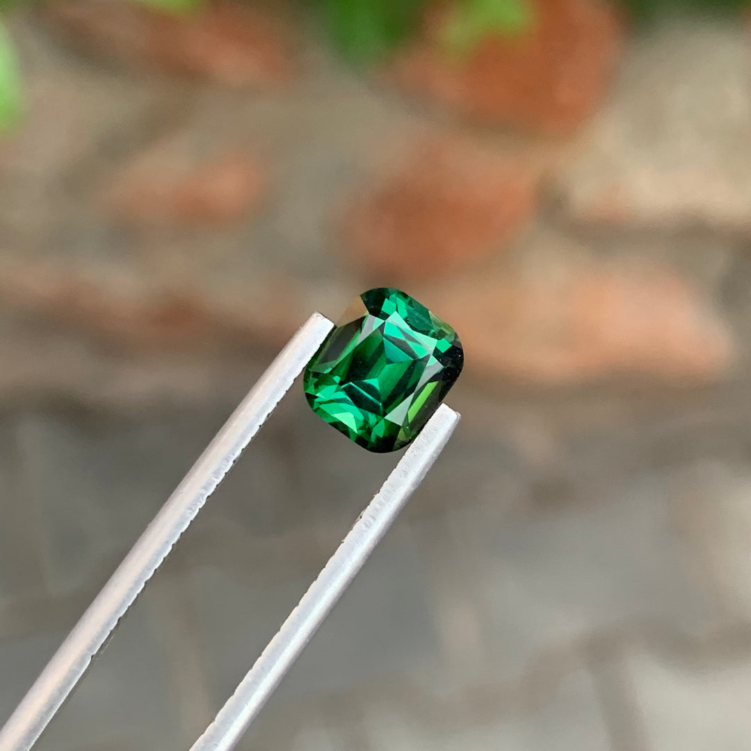 2.00 Carats Loose Cushion Cut Green Tourmaline