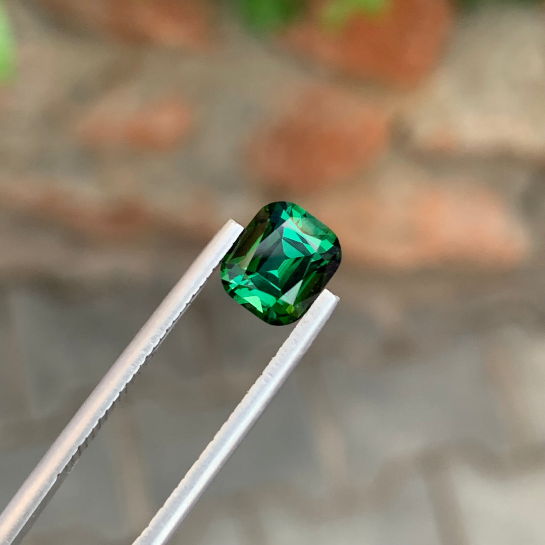 2.00 Carats Loose Cushion Cut Green Tourmaline