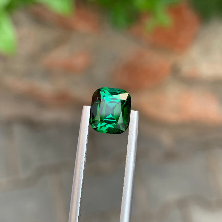 2.00 Carats Loose Cushion Cut Green Tourmaline