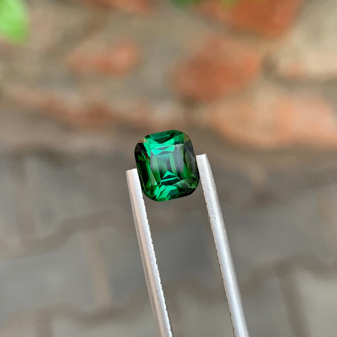 2.00 Carats Loose Cushion Cut Green Tourmaline