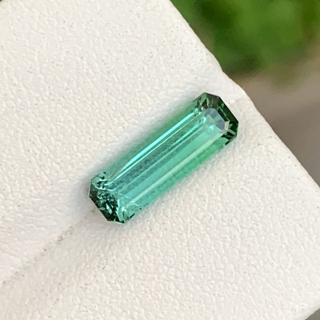 Tremendous 1.95 Carats Faceted Emerald Shape Green Tourmaline