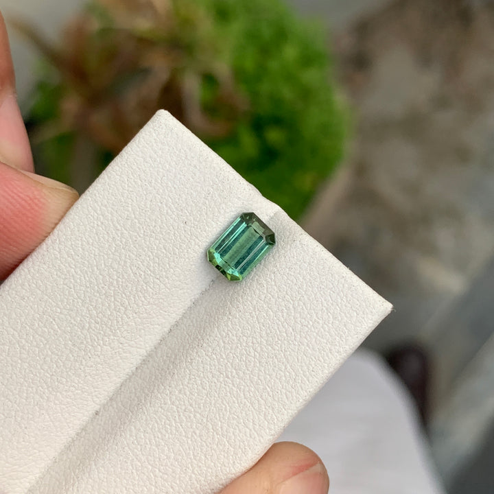 Fascinating 1.00 Carats Natural Loose Emerald Shape Green Tourmaline Gemstone