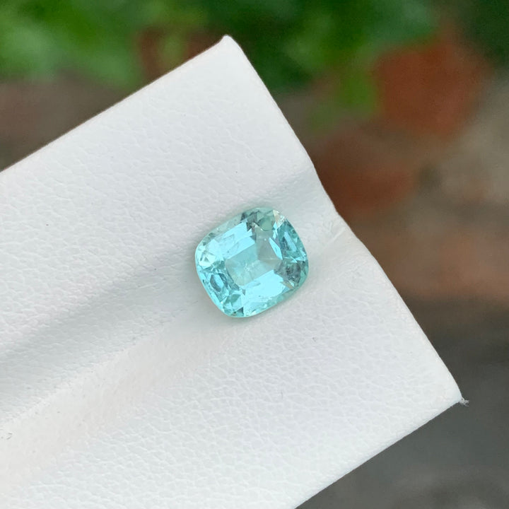 2.50 Carats Faceted Cushion Cut Seafoam Tourmaline