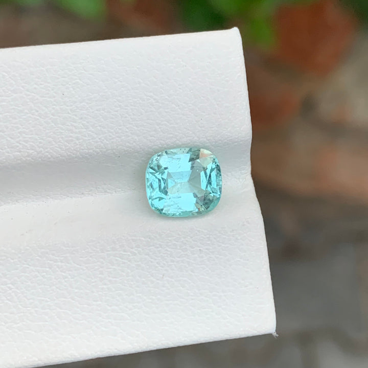 2.50 Carats Faceted Cushion Cut Seafoam Tourmaline