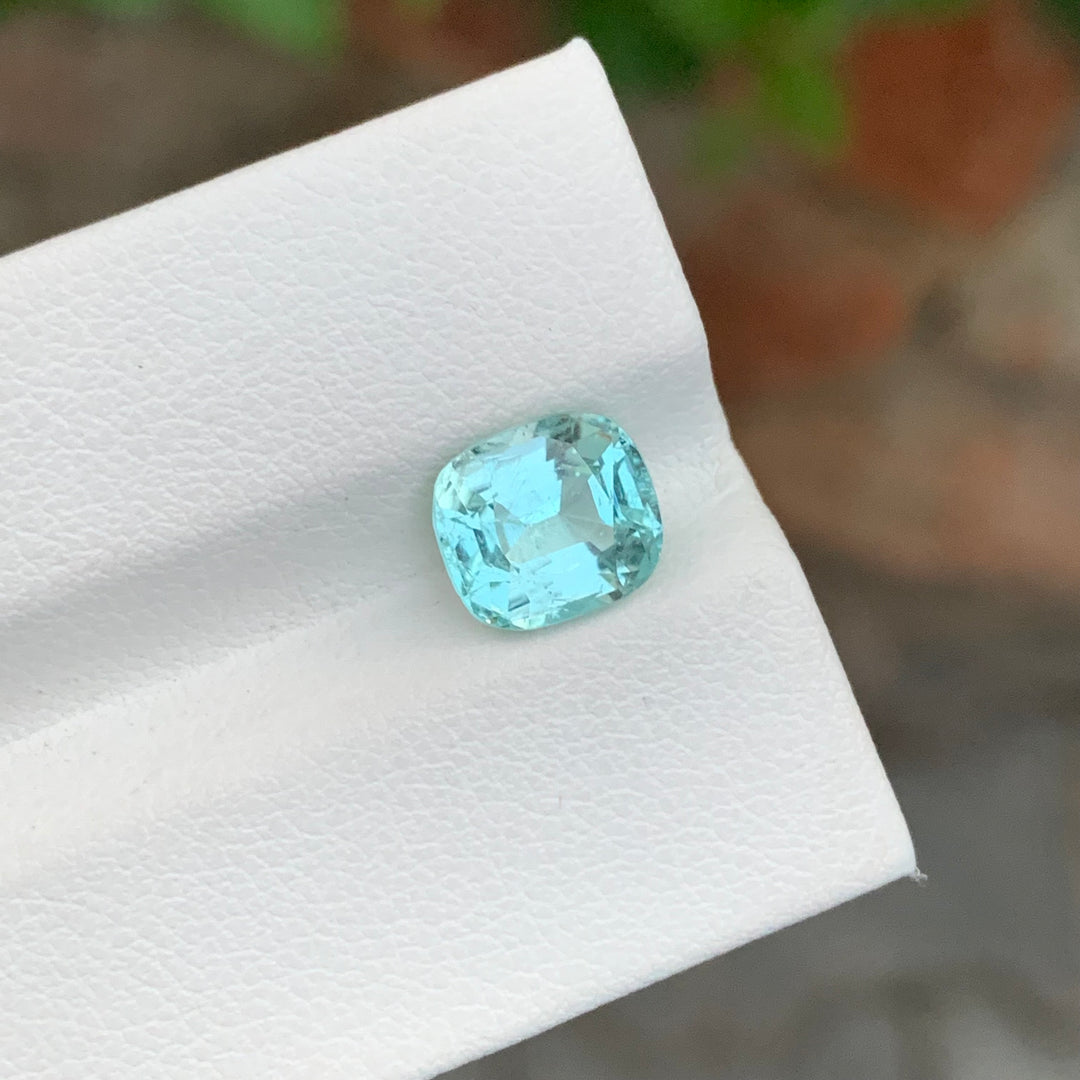 2.50 Carats Faceted Cushion Cut Seafoam Tourmaline