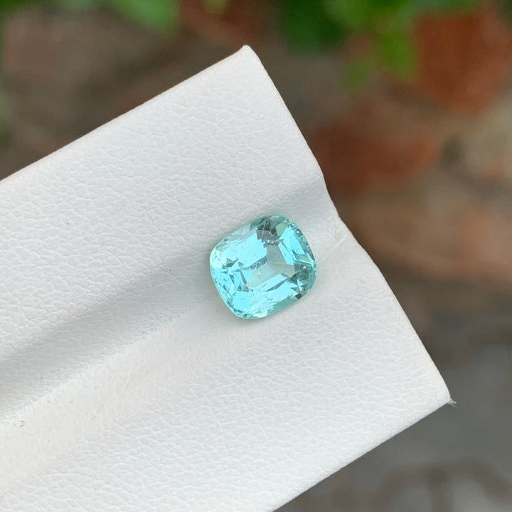 2.50 Carats Faceted Cushion Cut Seafoam Tourmaline