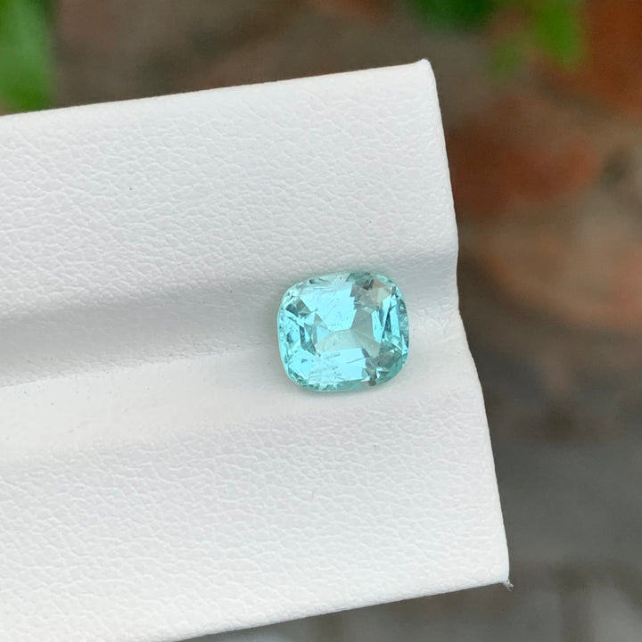 2.50 Carats Faceted Cushion Cut Seafoam Tourmaline