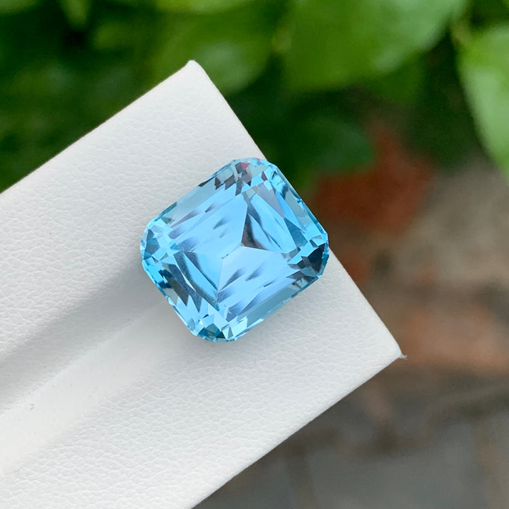 17.95 Carats Faceted Cushion Cut Sky Blue Topaz