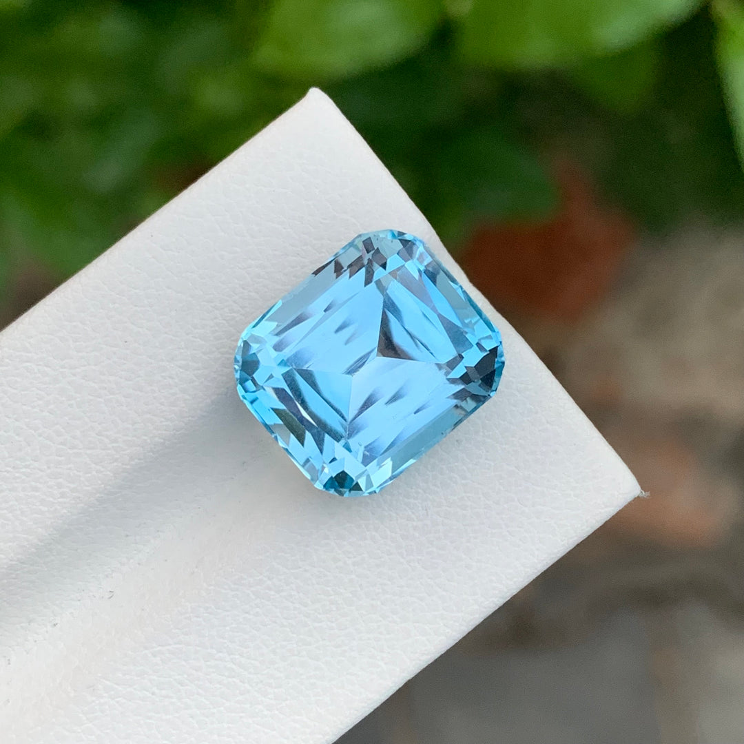 17.95 Carats Faceted Cushion Cut Sky Blue Topaz