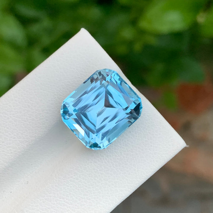 17.95 Carats Faceted Cushion Cut Sky Blue Topaz