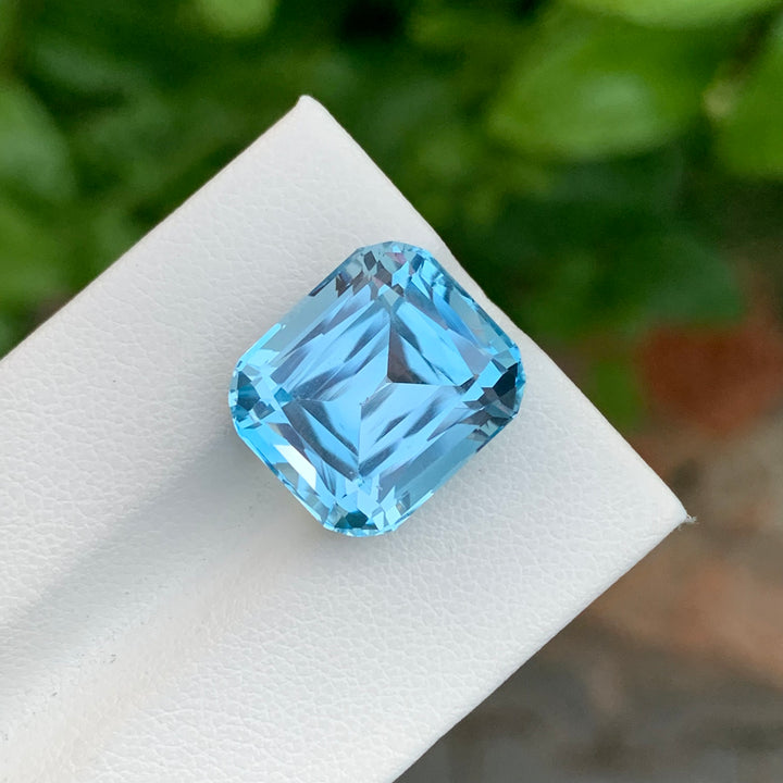 17.95 Carats Faceted Cushion Cut Sky Blue Topaz