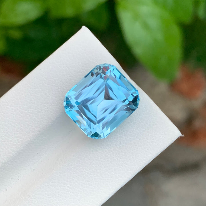 17.95 Carats Faceted Cushion Cut Sky Blue Topaz