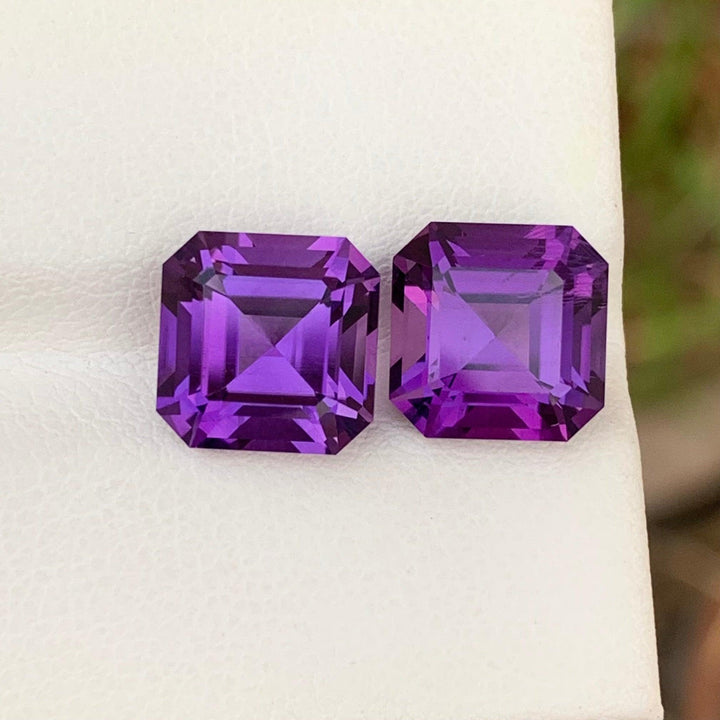 7.65 Carats Loose Amethyst Pair