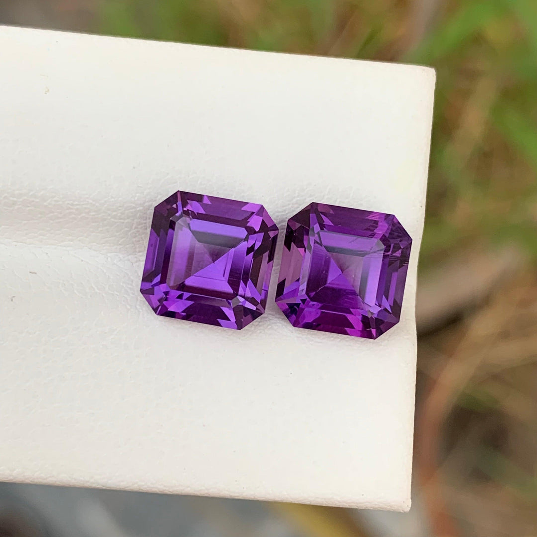 7.65 Carats Loose Amethyst Pair