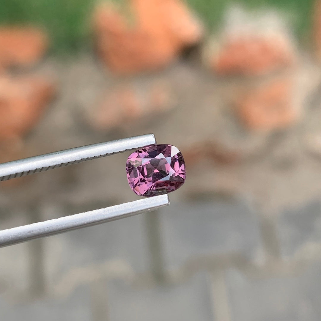 1.40 Carats Cushion Cut Maroon Pink Burmese Spinel