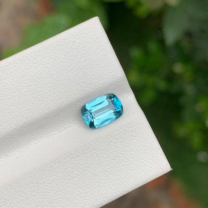 2.00 Carats Loose Cushion Shape Blue Zircon