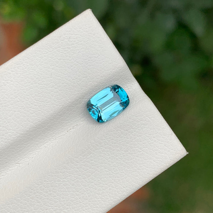 2.00 Carats Loose Cushion Shape Blue Zircon