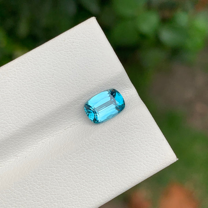 2.00 Carats Loose Cushion Shape Blue Zircon