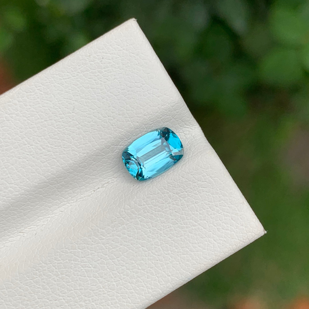 2.00 Carats Loose Cushion Shape Blue Zircon