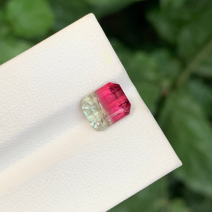 2.45 Carats Loose Bicolor Tourmaline Emerald Shape