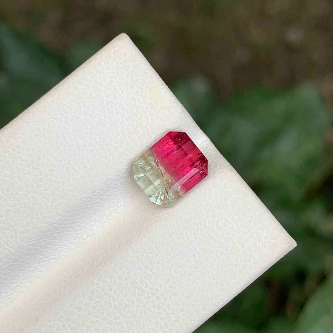 2.45 Carats Loose Bicolor Tourmaline Emerald Shape