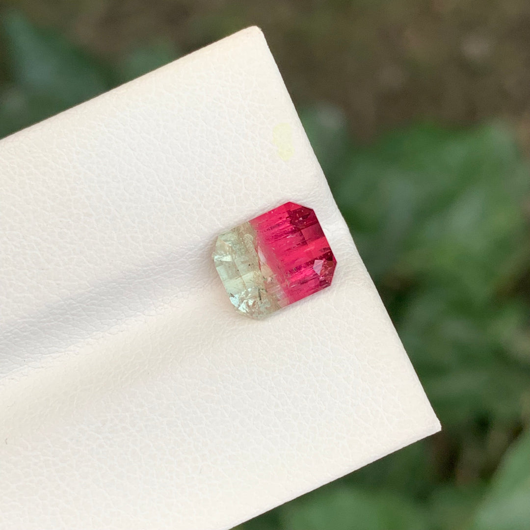 2.45 Carats Loose Bicolor Tourmaline Emerald Shape