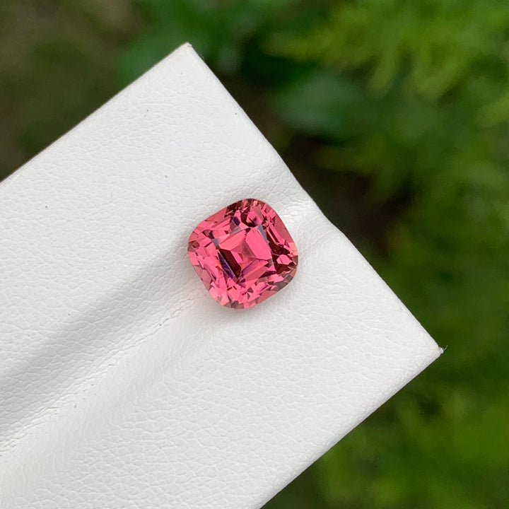 3.80 Carats Faceted Cushion Cut Pink Tourmaline