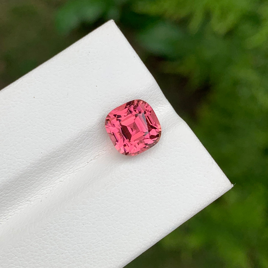 3.80 Carats Faceted Cushion Cut Pink Tourmaline