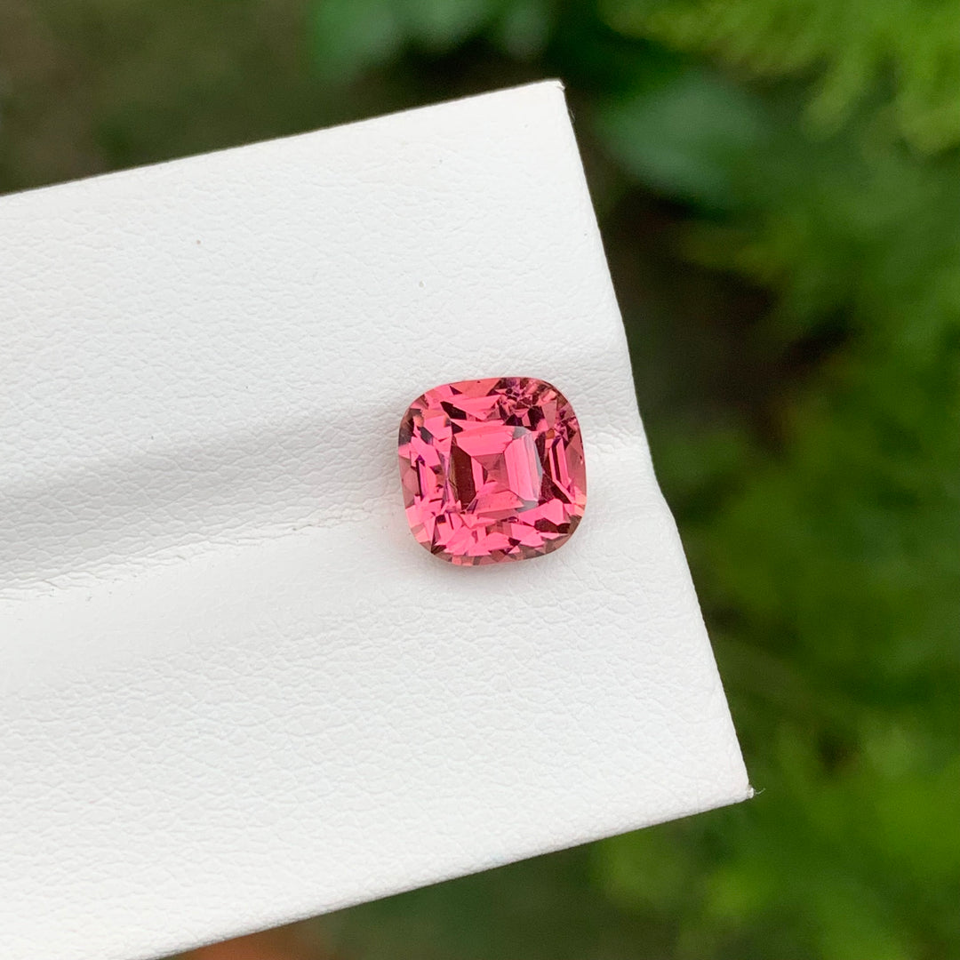 3.80 Carats Faceted Cushion Cut Pink Tourmaline