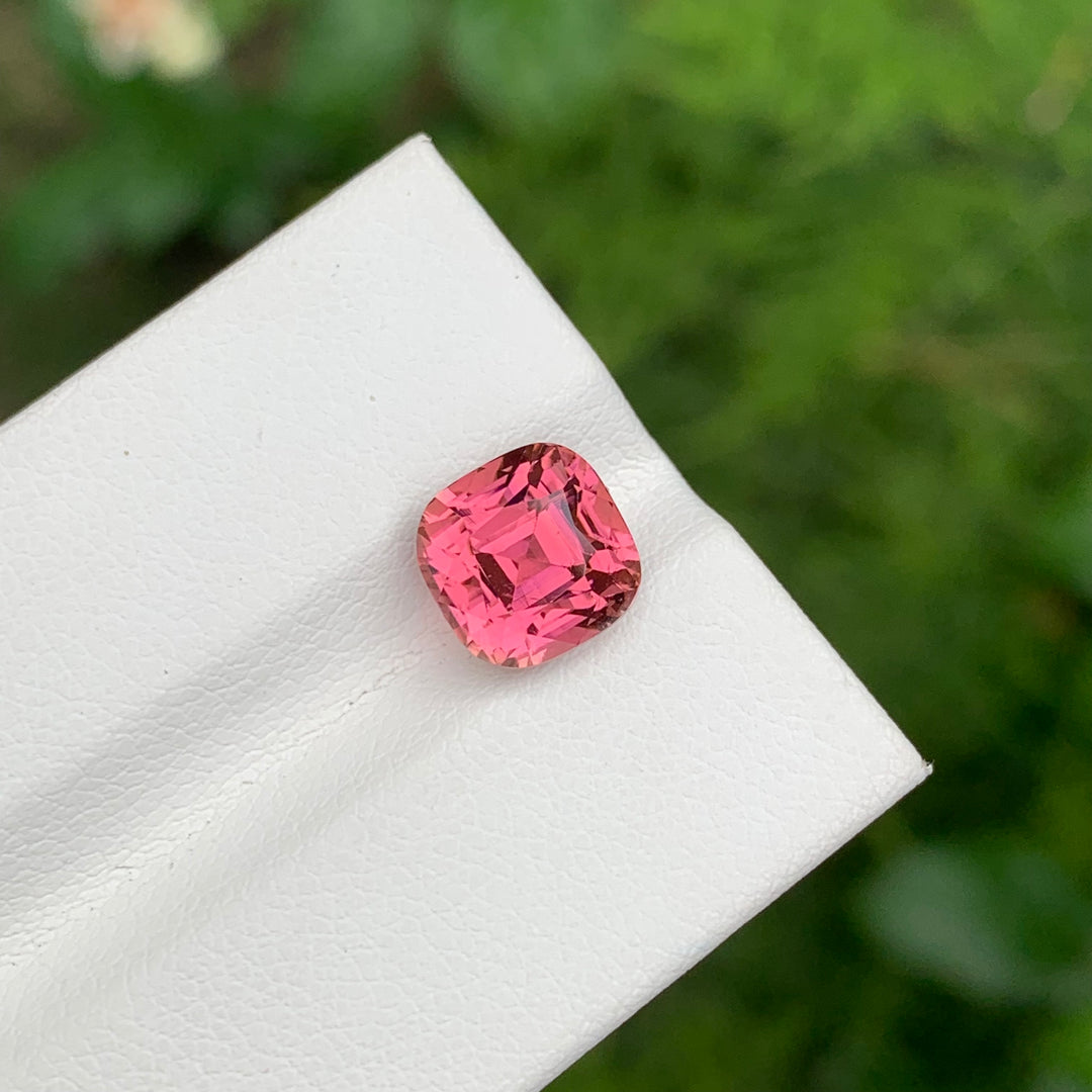 3.80 Carats Faceted Cushion Cut Pink Tourmaline