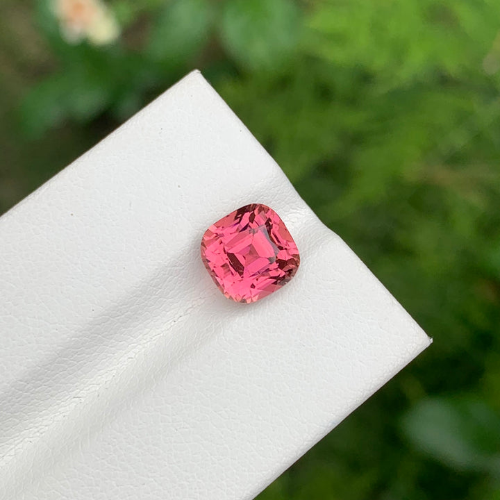 3.80 Carats Faceted Cushion Cut Pink Tourmaline