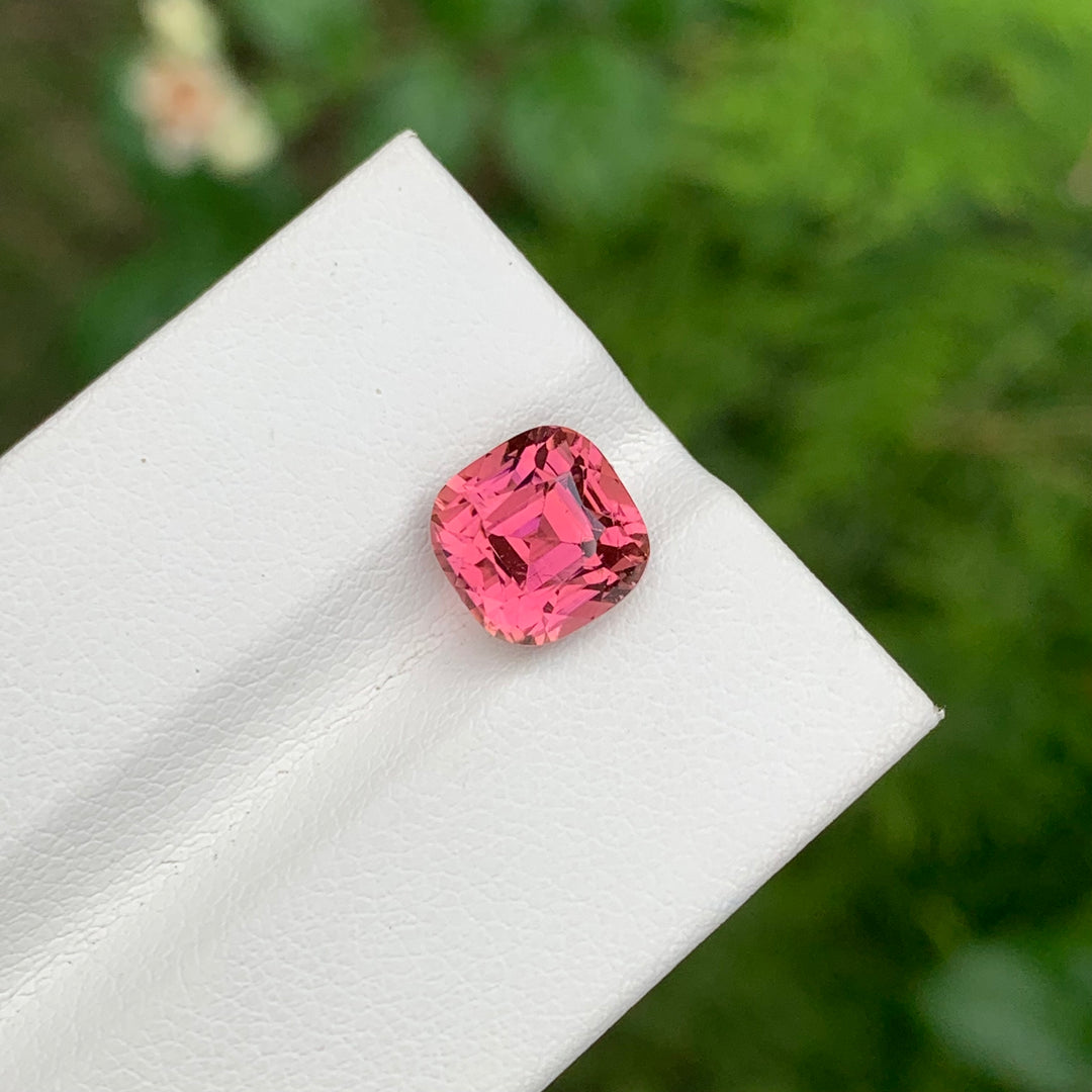 3.80 Carats Faceted Cushion Cut Pink Tourmaline