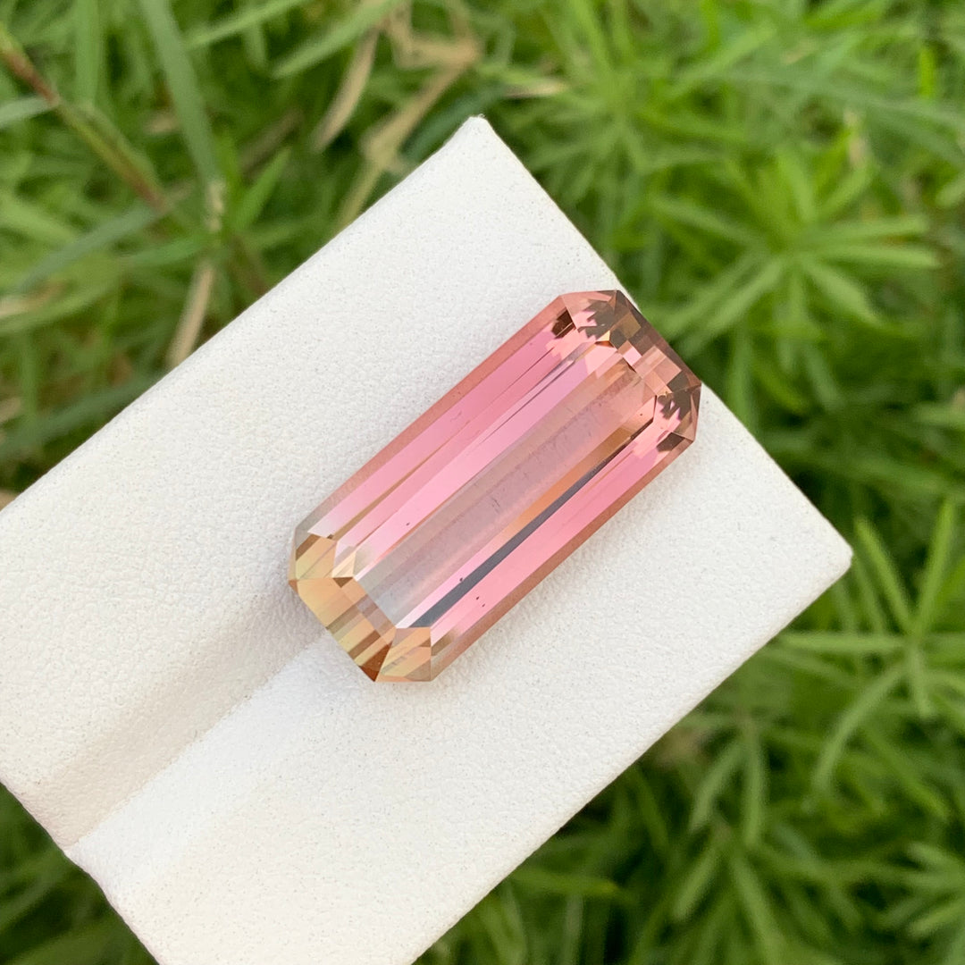 Beautiful 18.15 Carats Loose Emerald Shape Rose Pink Tourmaline