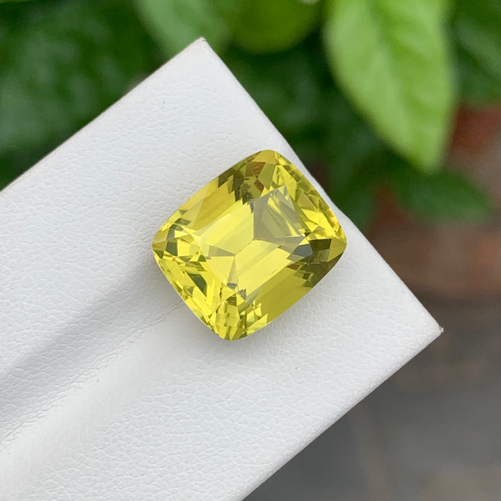 11.20 Carats Loose Cushion Cut Lemon Quartz