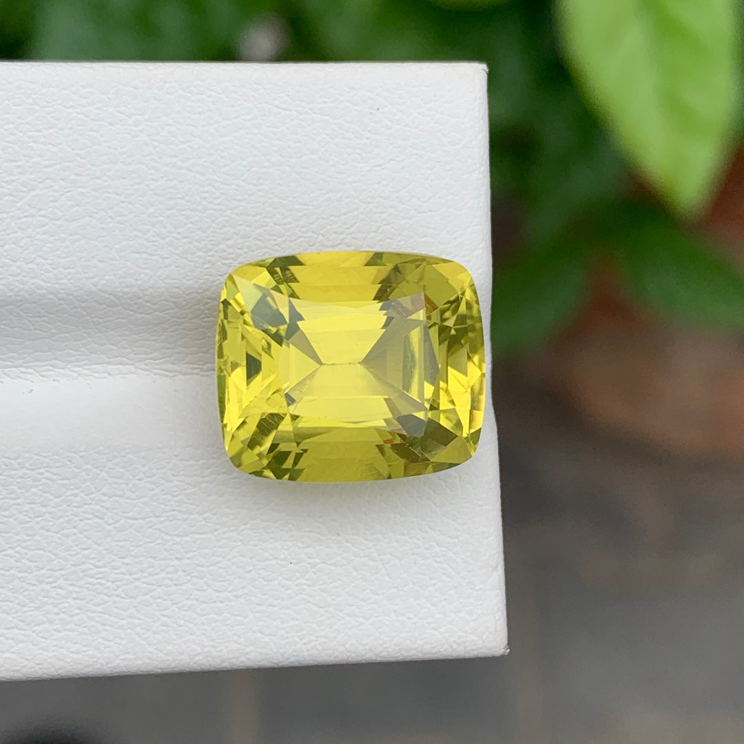 11.20 Carats Loose Cushion Cut Lemon Quartz